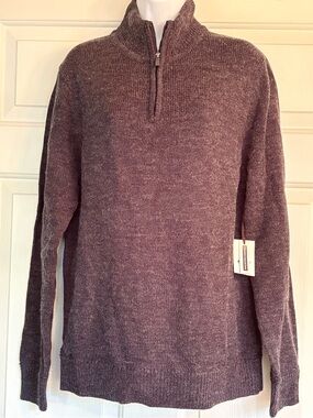 Men's Sperry Quarter-Zip Sweater in Charcoal Gray, NWT, Size Medium